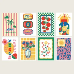 Set de 8 Cartes à peindre par numéro - Les beaux jours