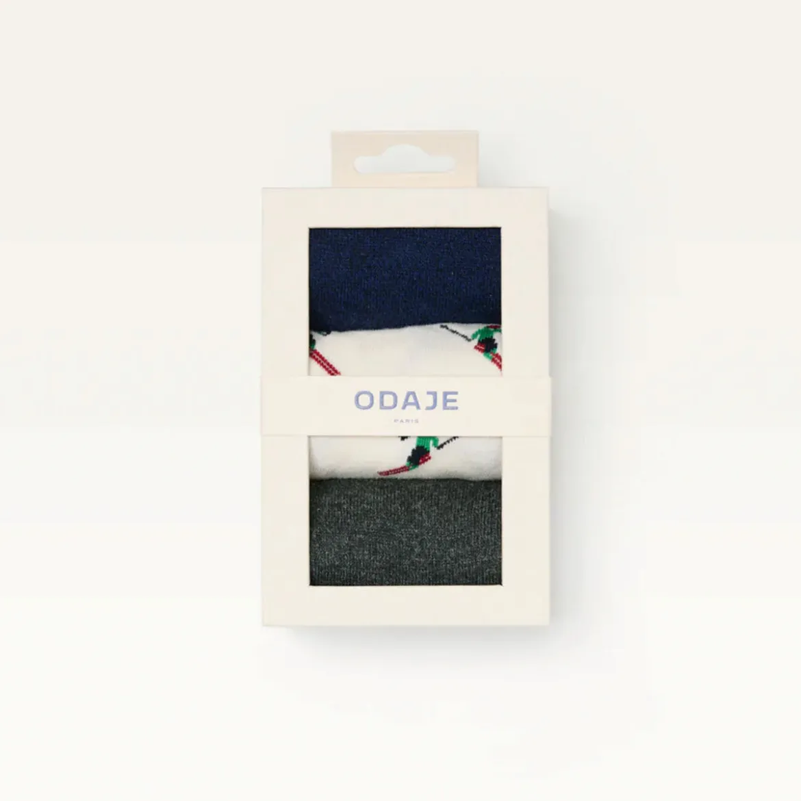 Set de 3 chaussettes Skieur - Marine Vert - 43/45