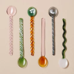 Set de 6 cuillères en Verre Coloré