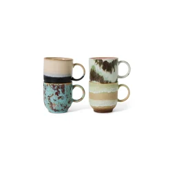 Set de 4 mugs café 70s Abrastract