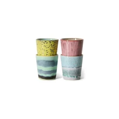 Set de 4 mugs 70s ceramics artistic