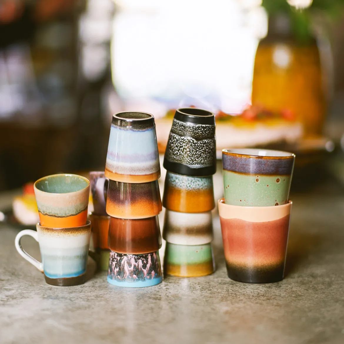 Set de 6 Mugs 70's Grounding en céramique