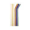 Set de 6 Pailles en verre coloré + Brosse
