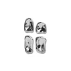 Set de 4 Sculptures Glass Chrome