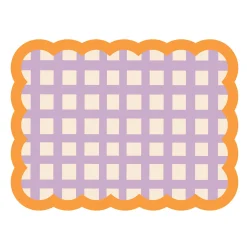 Set de table Biscotti à Carreaux - 38 cm x 48 cm - Lilas & Orange