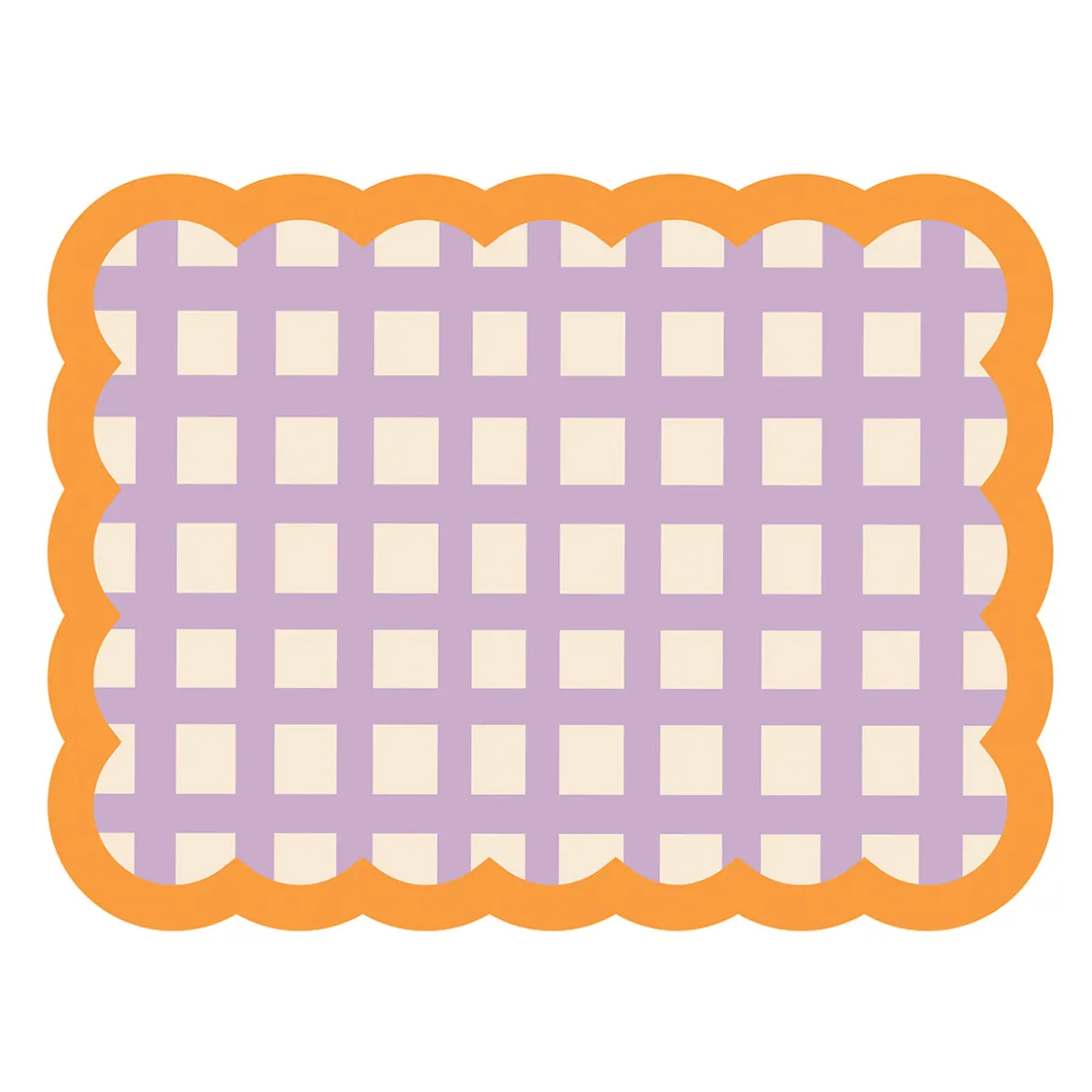 Set de table Biscotti à Carreaux - 38 cm x 48 cm - Lilas & Orange