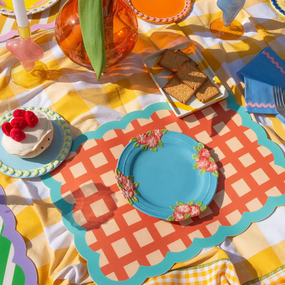Set de table Biscotti à Carreaux - 38 cm x 48 cm - Rouge & Bleu
