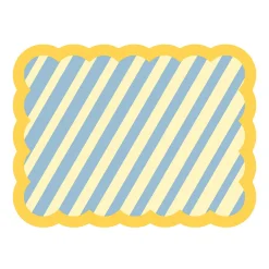 Set de table Biscotti à Rayures - 38 cm x 48 cm - Bleu & Jaune