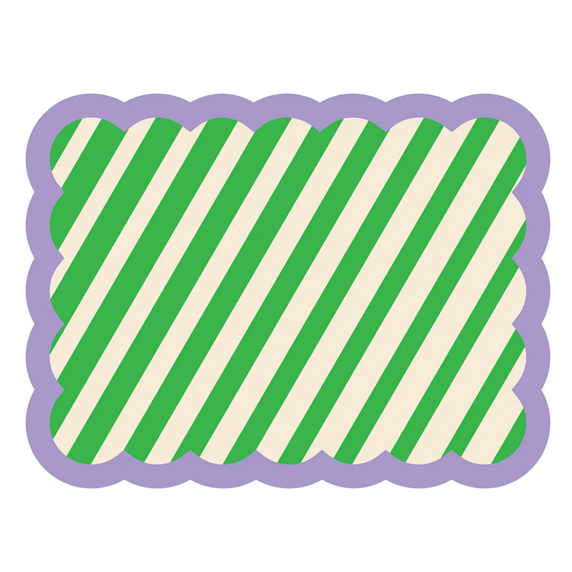Set de table Biscotti à Rayures - 38 cm x 48 cm - Vert & Violet