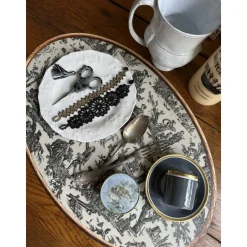 Set de table ovale Offrande à l'amour - Toile de Jouy