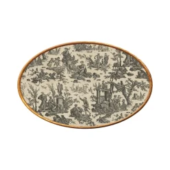 Set de table ovale Offrande à l'amour - Toile de Jouy