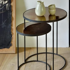 Set de 2 Tables d'appoint heavy aged Bronze