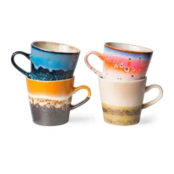 Set de 4 Tasses Americano 70's Pegasus en céramique
