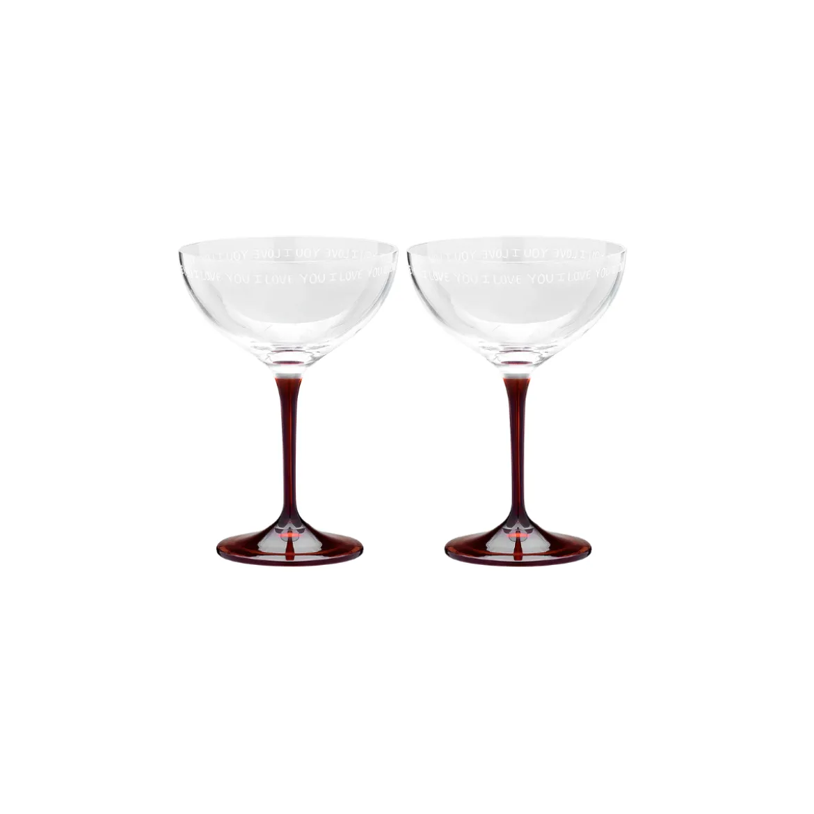 Set de 2 verres à Champagne - I Love You