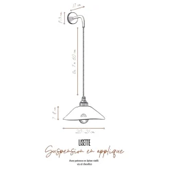 Suspension en applique Lisette en Grès Minuit