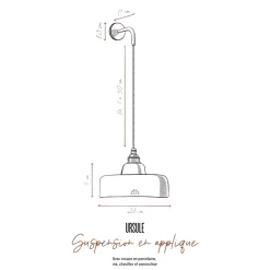 Suspension en applique Ursule en Grès Chamotté Ivoire