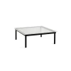 Table basse Kofi Chêne Massif Noir & Verre Roseau Clair - l 100 x L 100 x h 36 cm
