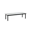 Table basse Kofi Chêne Massif Noir & Verre Clair - l 140 x L 50 x h 36 cm
