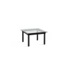 Table basse Kofi Chêne Massif Noir & Verre Clair - l 60 x L 60 x h 36 cm