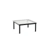 Table basse Kofi Chêne Massif Noir & Verre Roseau Clair - l 80 x L 80 x h 36 cm