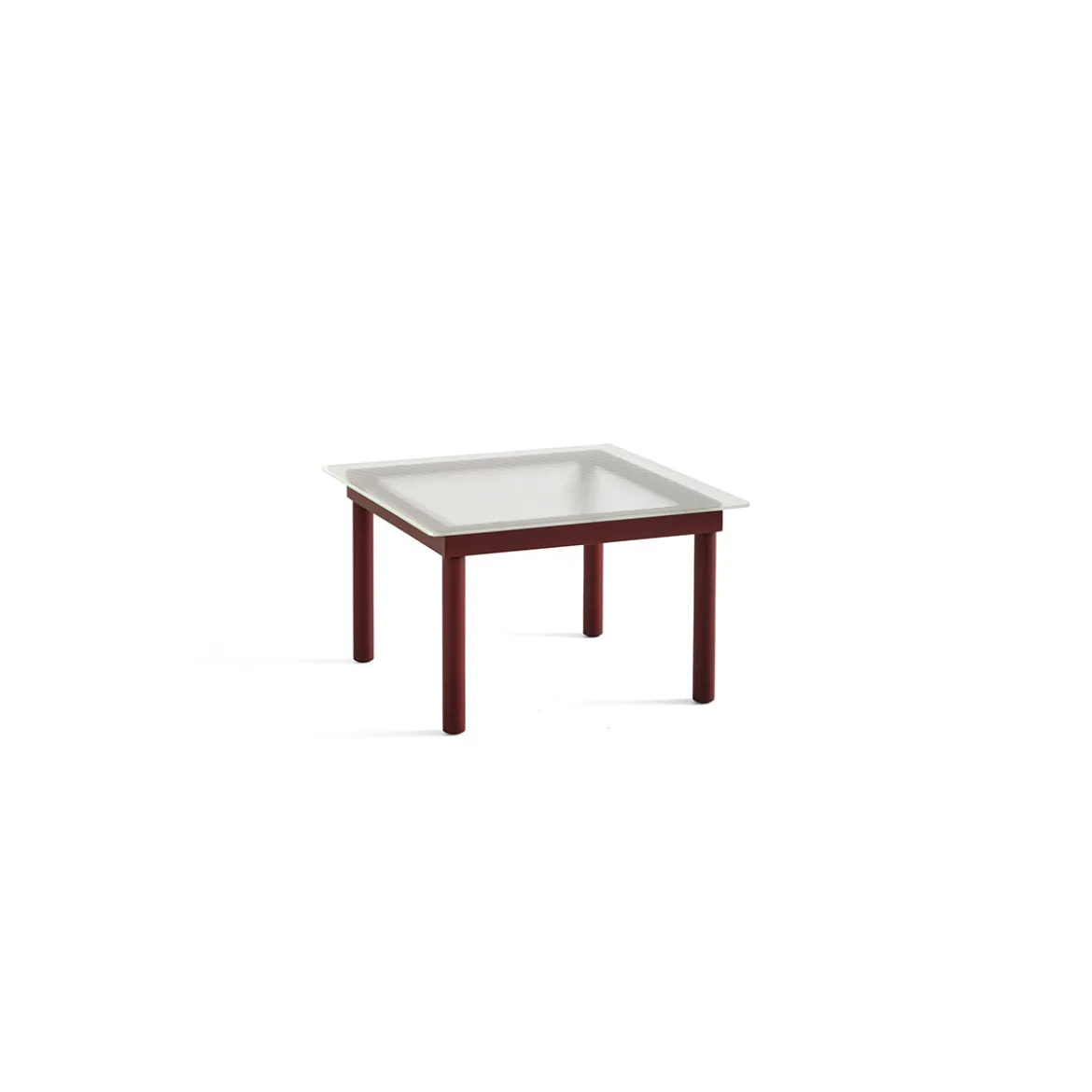 Table basse Kofi Chêne Massif Rouge Grange & Verre Roseau Transparent - l 60 x L 60 x h 36 cm