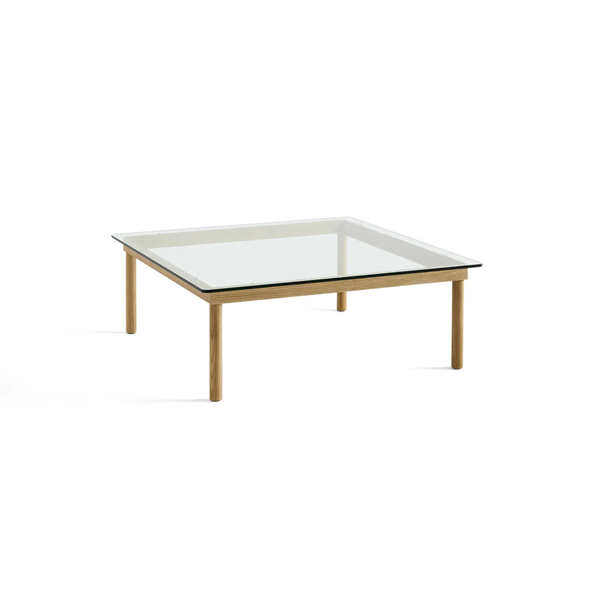 Table basse Kofi Chêne Massif & Verre Clair - l 100 x L 100 x h 36 cm