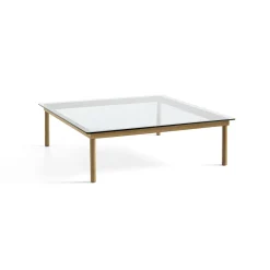 Table basse Kofi Chêne Massif & Verre Clair - l 120 x L 120 x h 36 cm