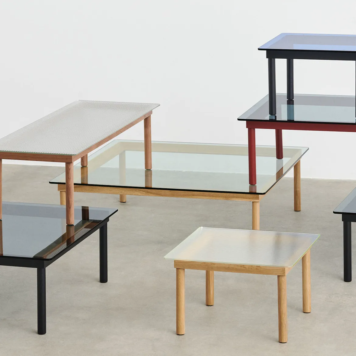 Table basse Kofi Chêne Massif & Verre Clair - l 60 x L 60 x h 36 cm