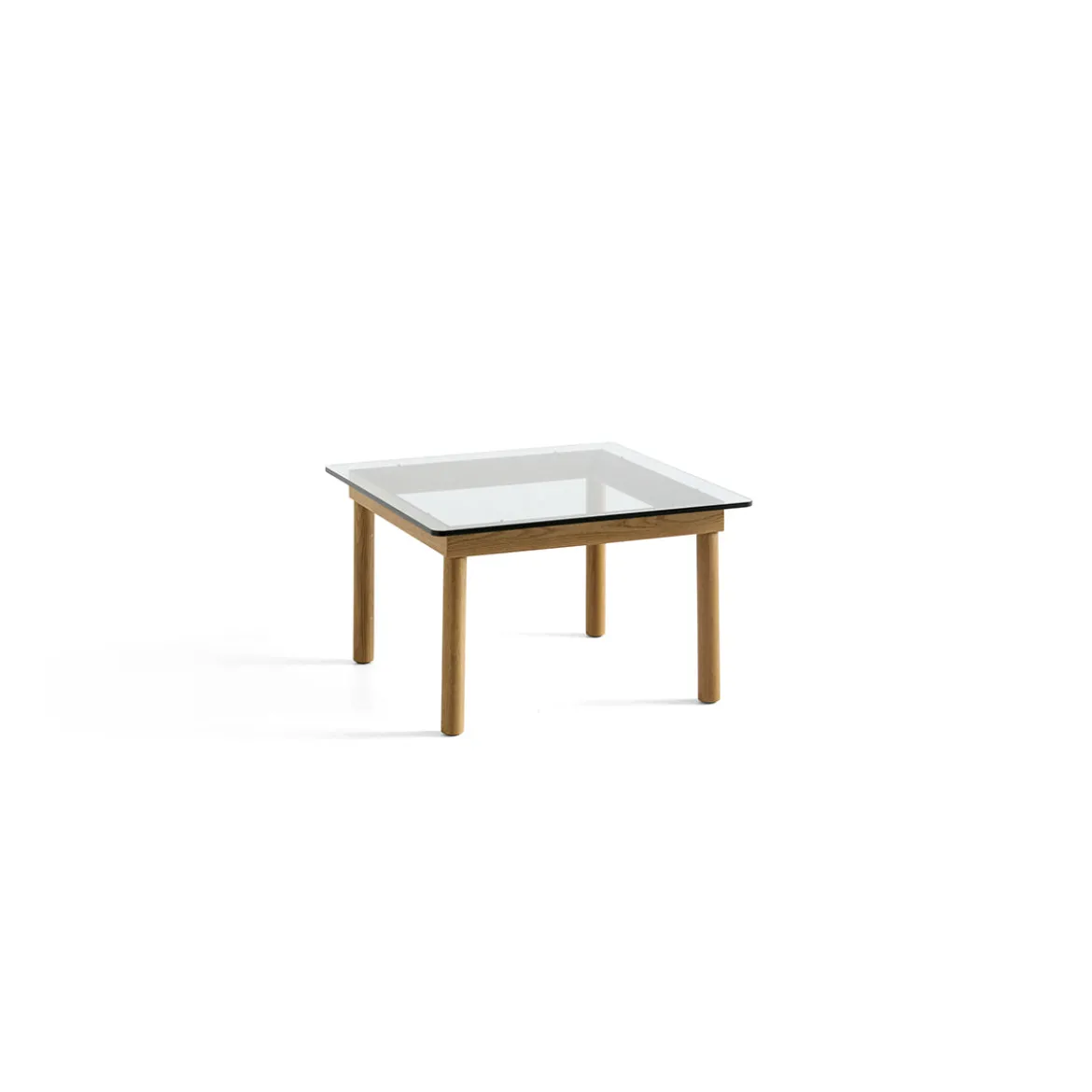 Table basse Kofi Chêne Massif & Verre Clair - l 60 x L 60 x h 36 cm