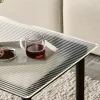 Table basse Kofi Noyer Massif & Verre Roseau Transparent - l 100 x L 100 x h 36 cm