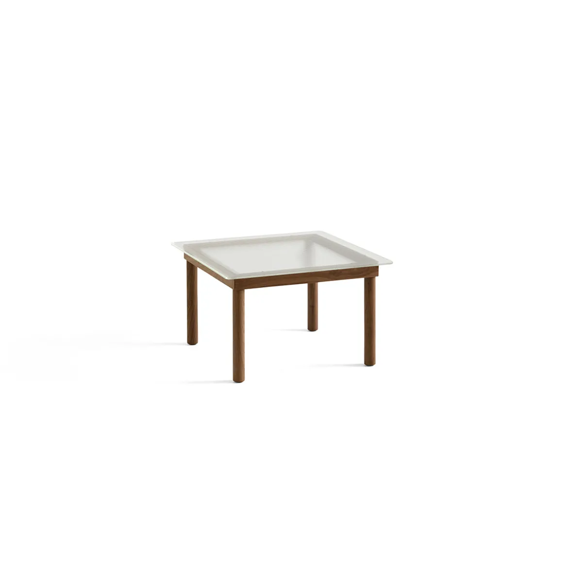 Table basse Kofi Noyer Massif & Verre Roseau Transparent - l 60 x L 60 x h 36 cm