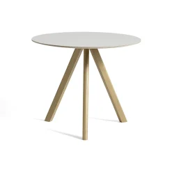 Table CPH20 Ronde Chêne clair huilé & Linoleum - Crème