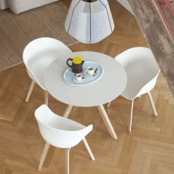 Table CPH20 Ronde Chêne clair huilé & Linoleum - Crème