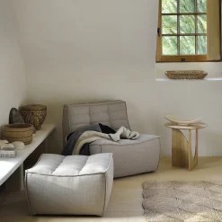 Table d'appoint Geometric chêne verni - Ø 51 x h 50 cm