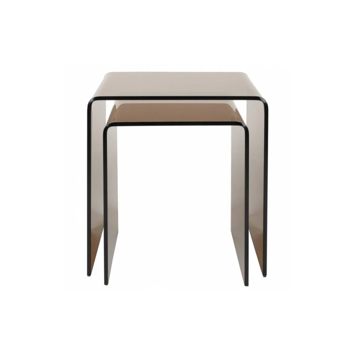 Table d'appoint Vetro Set de 2 - Brown