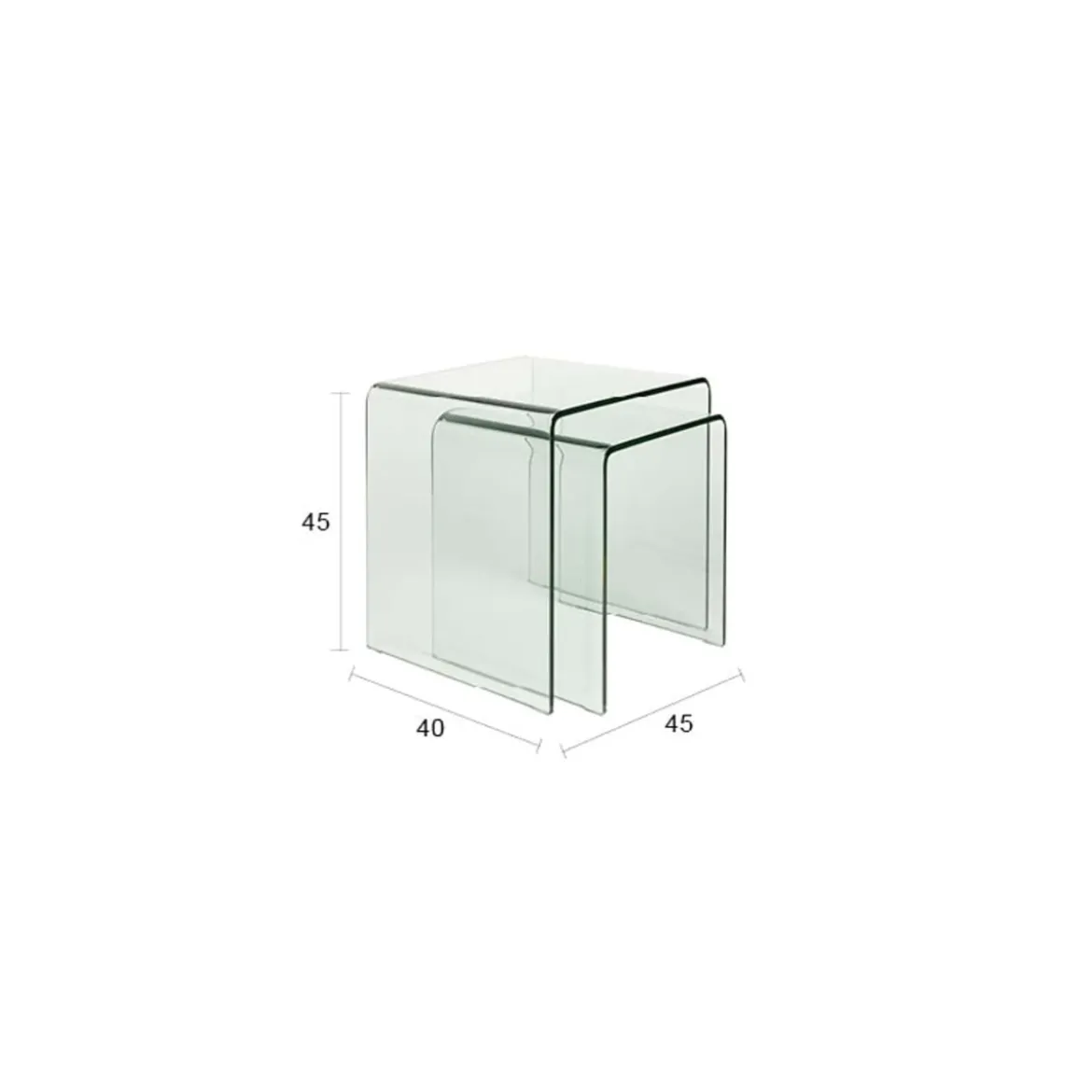 Table d'appoint Vetro Set de 2 - Transparent