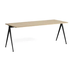 Table Pyramid 01 Base noire & Plateau chêne mat lacqué