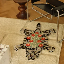 Tapis Floral Tigre blanc
