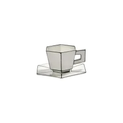 Tasse Cappuccino & Sous-coupe black carte blanche