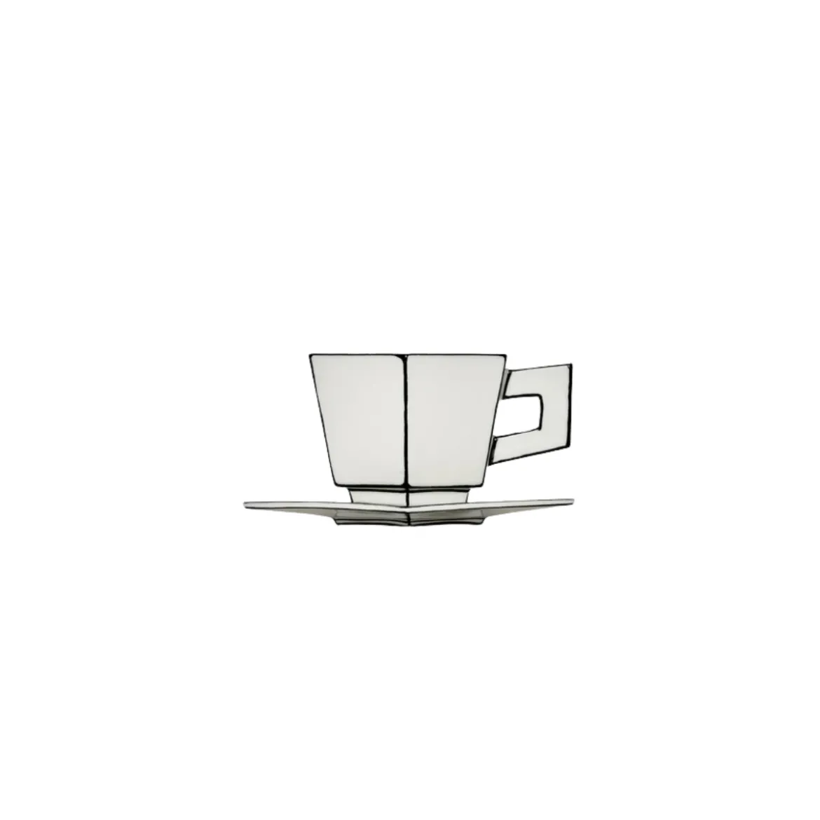 Tasse Cappuccino & Sous-coupe black carte blanche
