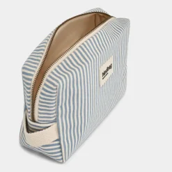 Trousse de toilette - Léon Rayures Fines Bleu