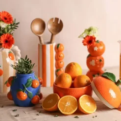 Vase bleu Oranges - 14 cm