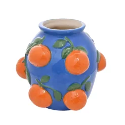 Vase bleu Oranges - 14 cm