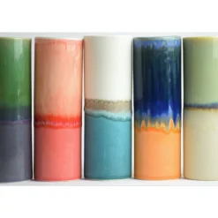 Vase Cylindre - Bleu & Blanc