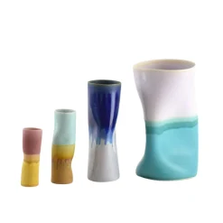 Vase Cylindre - Distortion Violet et Orange