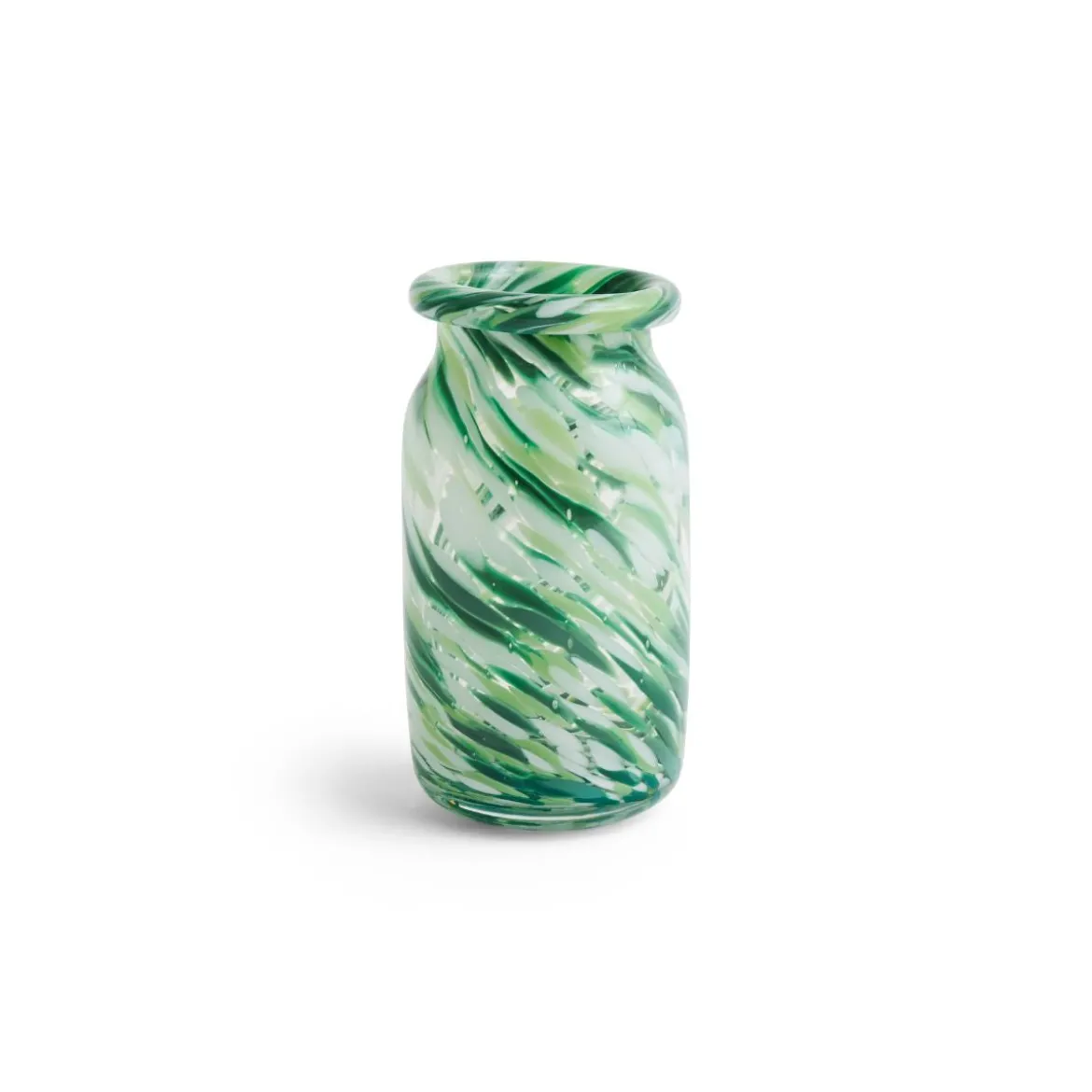 Vase Splash Roll Neck - Ø 11,3 x h 20,5 cm - Green Swirl