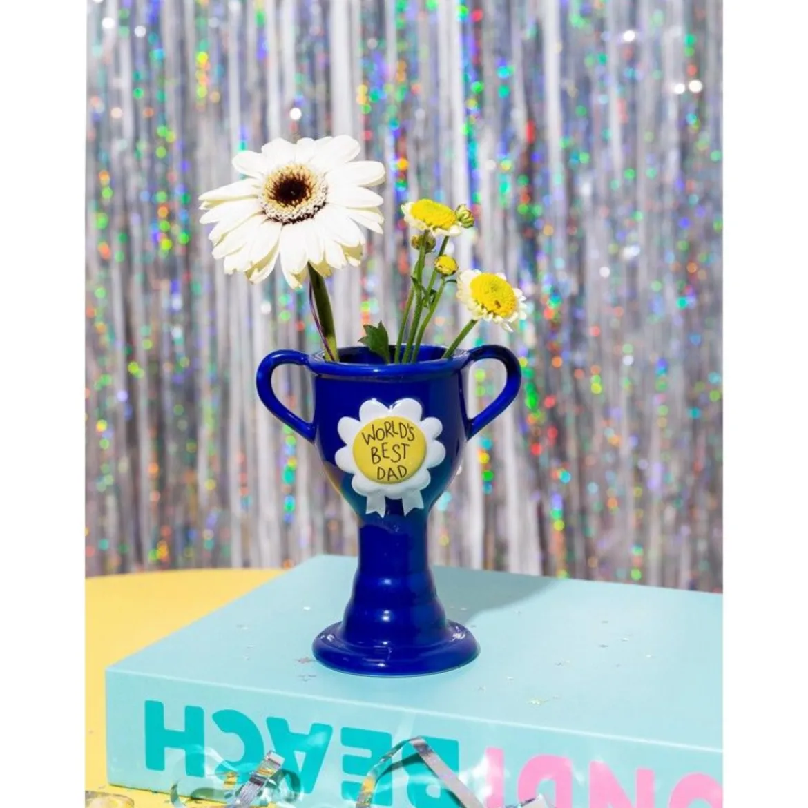 Vase Trophy World's Best Dad - Blue XS