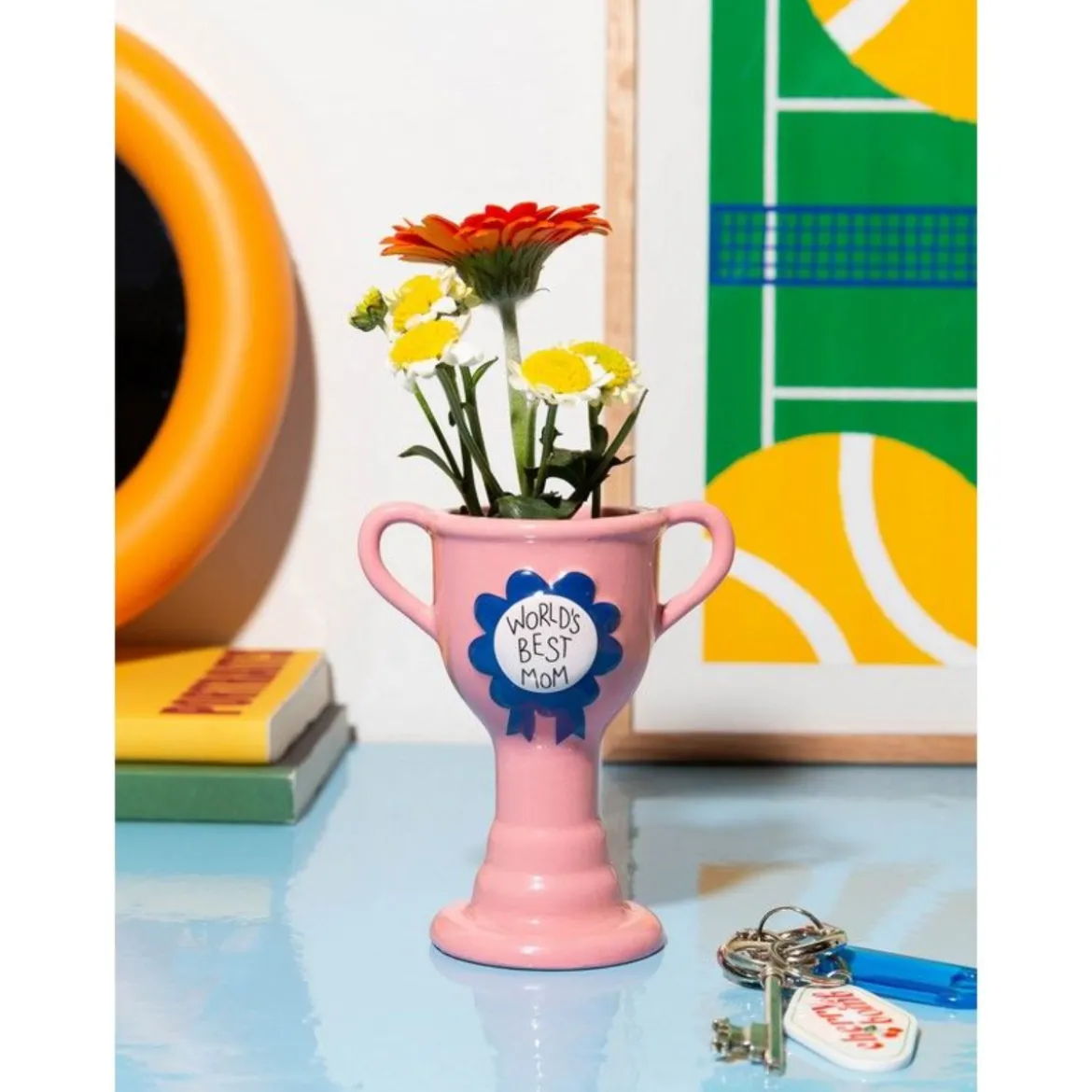 Vase Trophy World's Best Mom - Pink XS